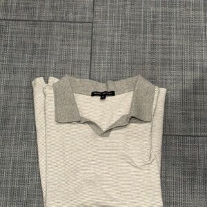 Robert Barakett Light Gray Striped Polo